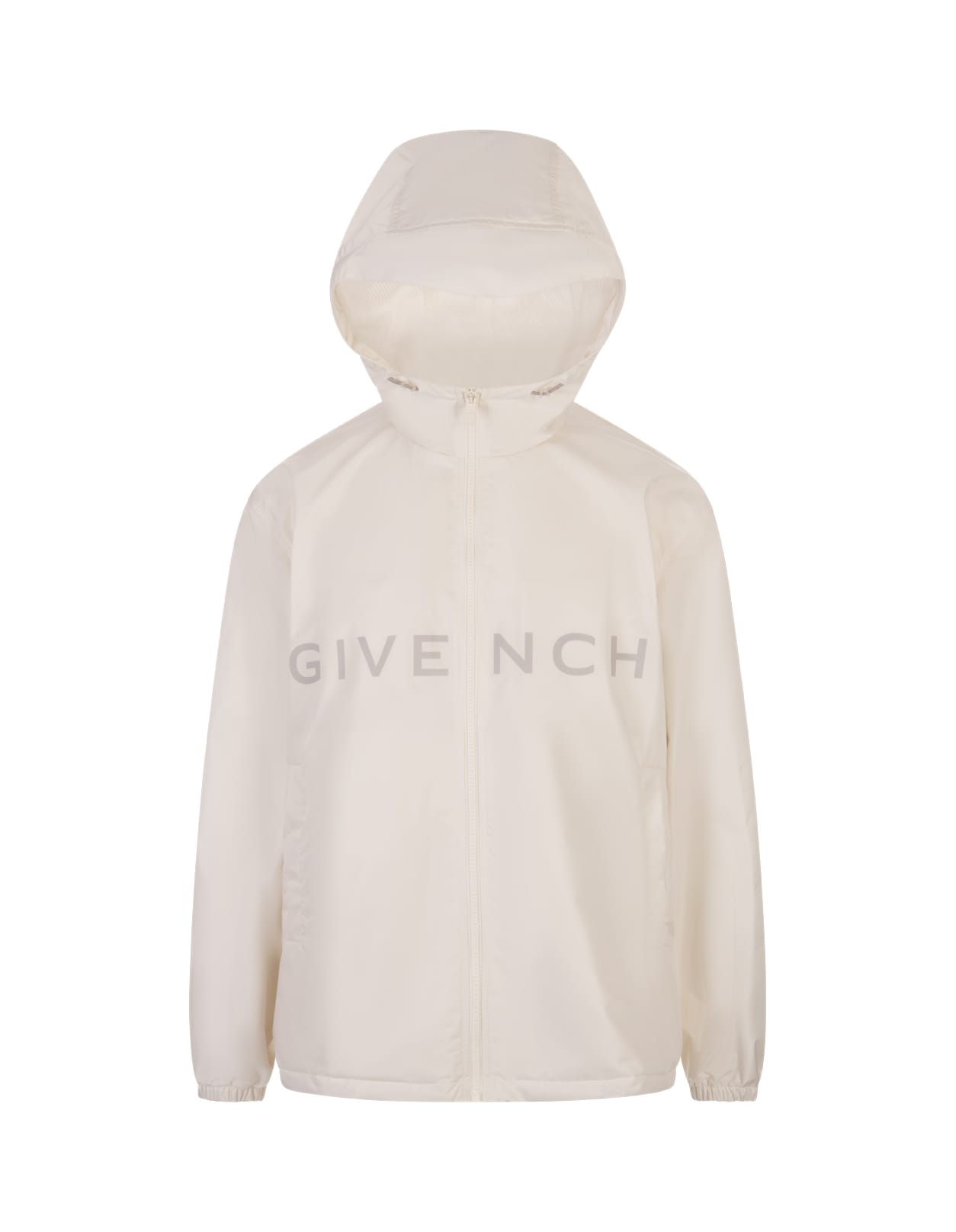 Givenchy Off White Technical Fabric Windbreaker Jacket In Neutral