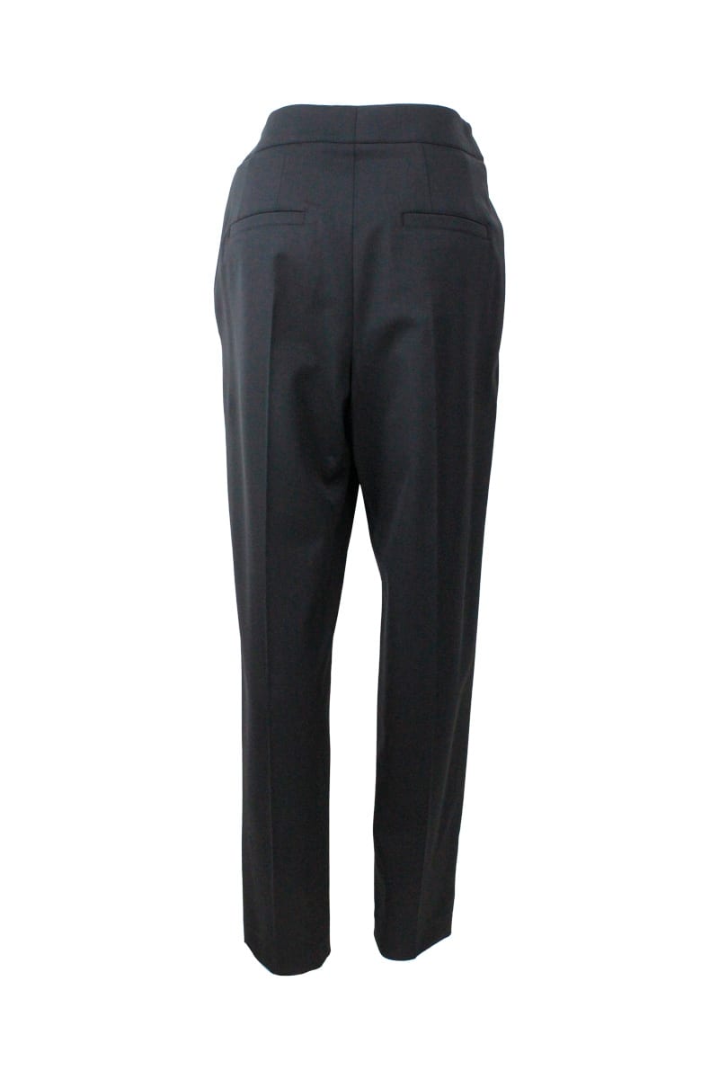 Shop Brunello Cucinelli Trousers With Monili In Black