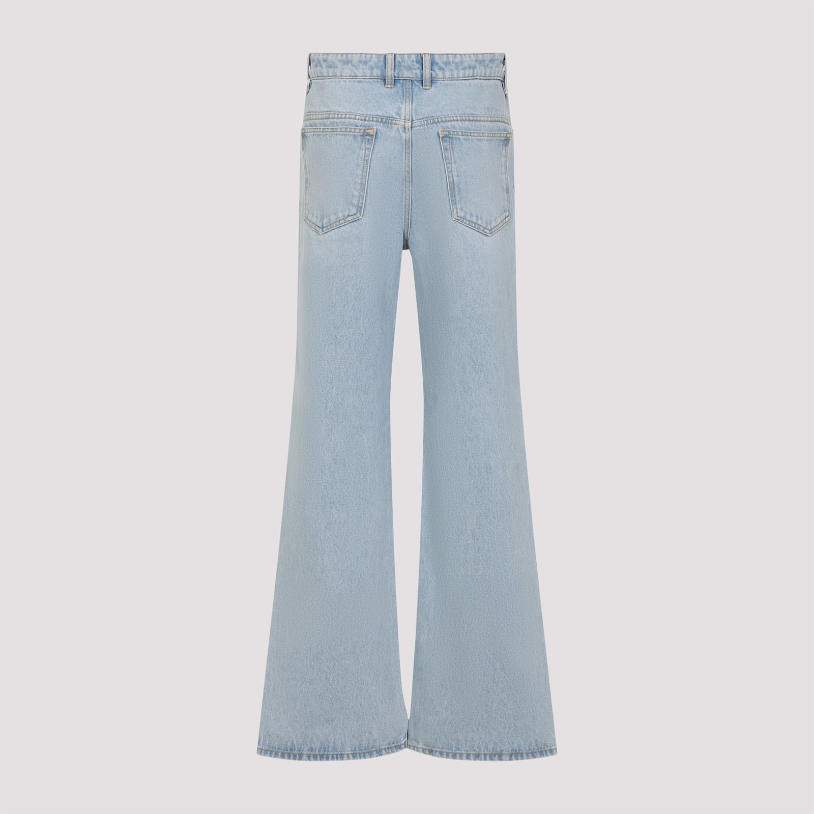 Rabanne Flared High-waisted Blue Denim Jeans In Lightbluedenim
