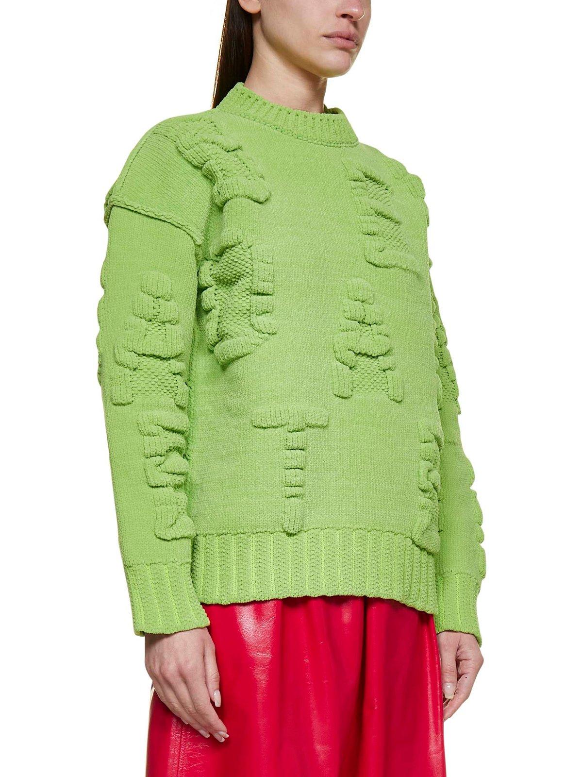 Bottega Veneta Alphabet Jacquard Chenille Sweater In Multicolour