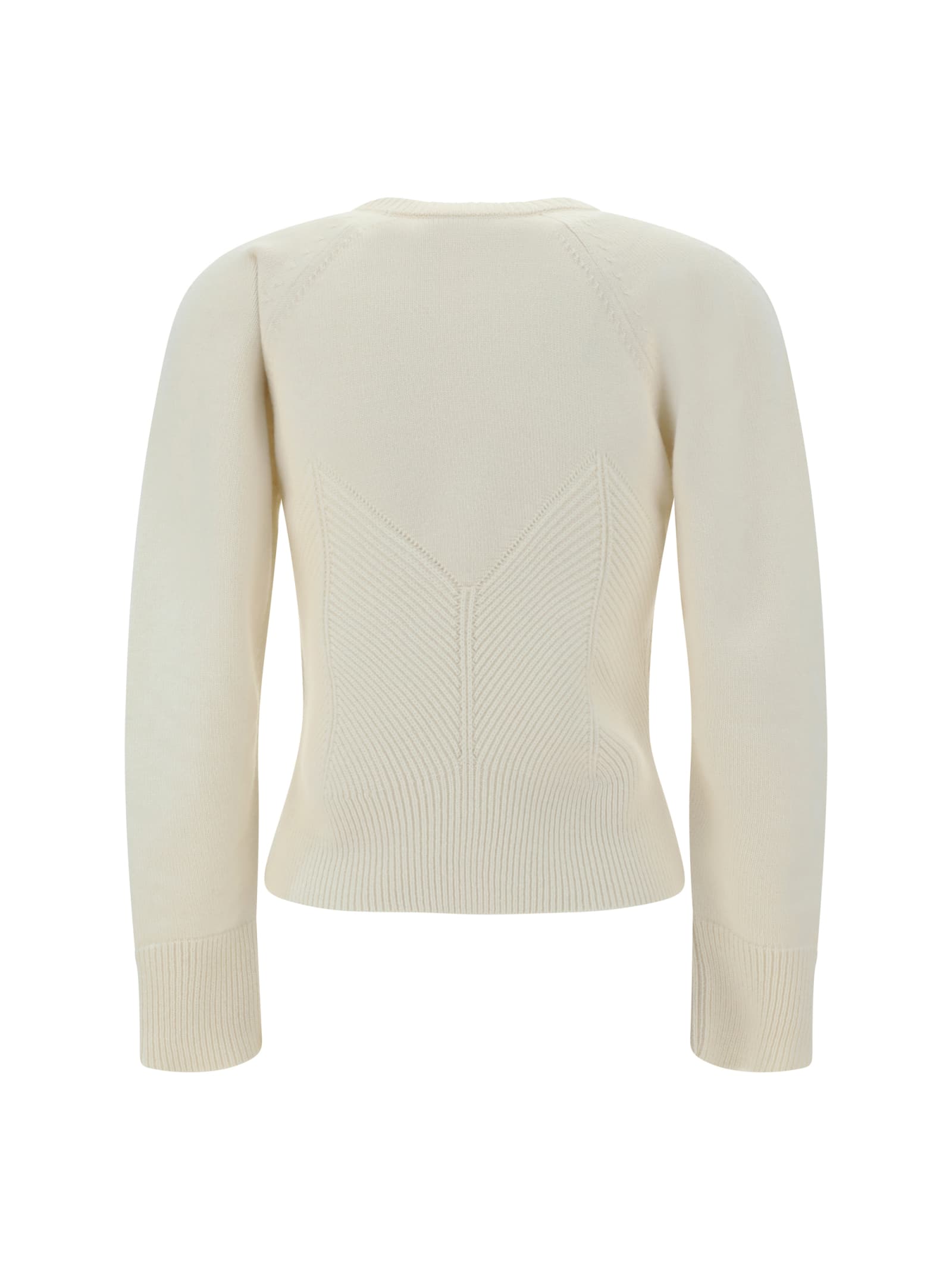 Shop Alexander Mcqueen Chevron Corset Sweater In Ivory