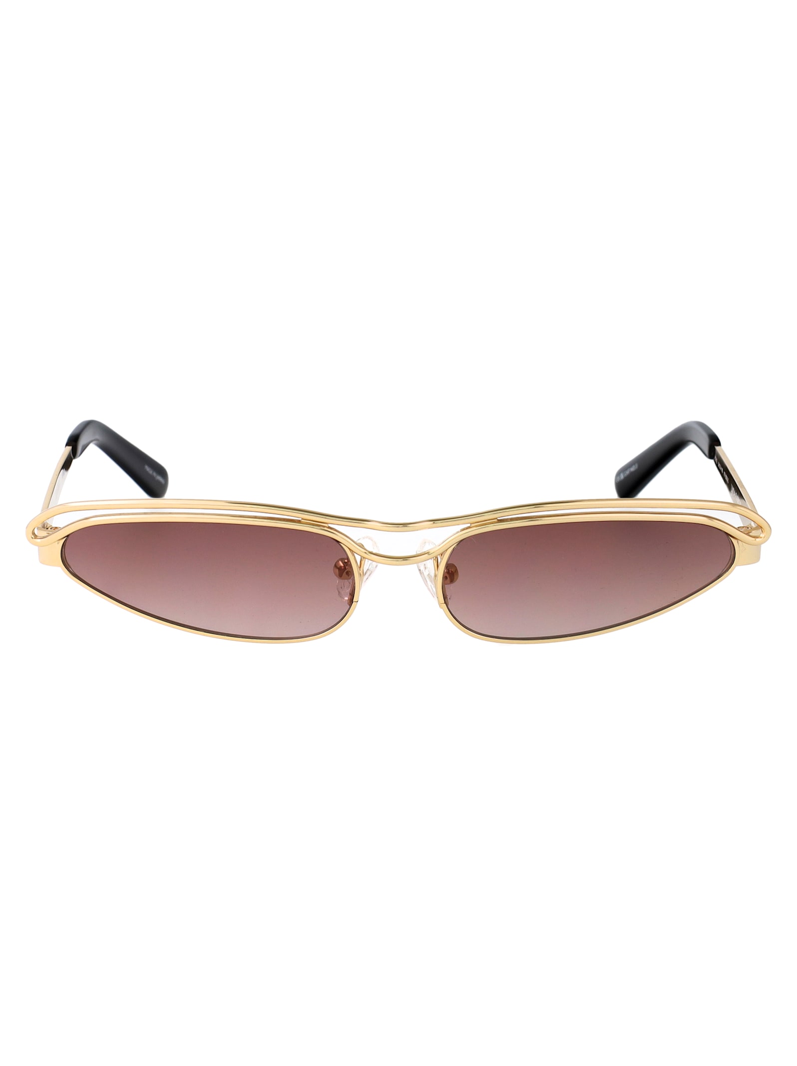 Attico Geometric Frame Sunglasses In Gold