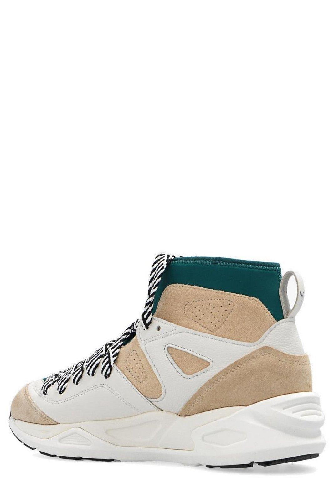 Shop Puma X Ami Trc Blaze Mid Lace-up Sneakers In White