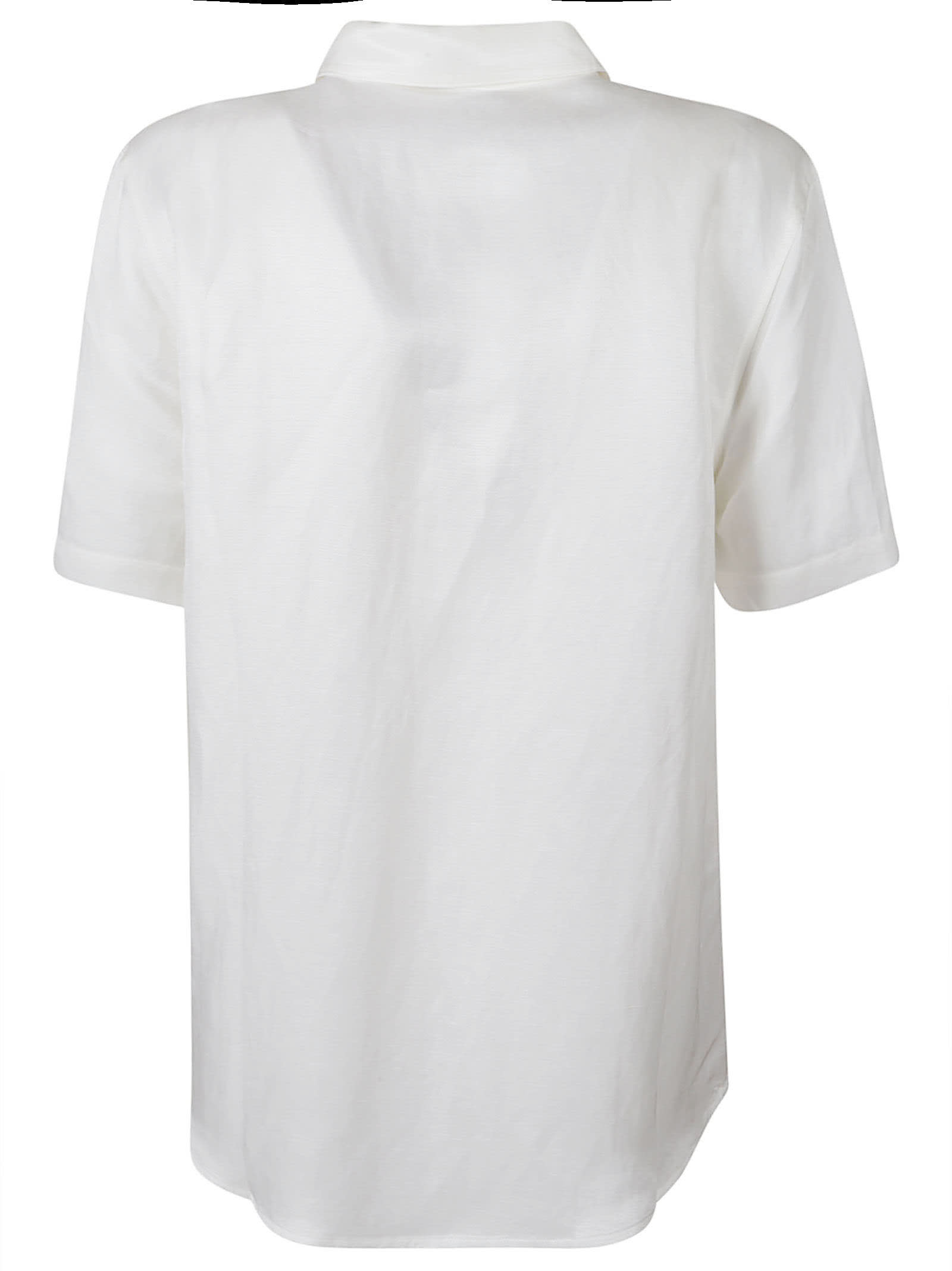 Shop Anine Bing Short-sleeved Plain Shirt In White
