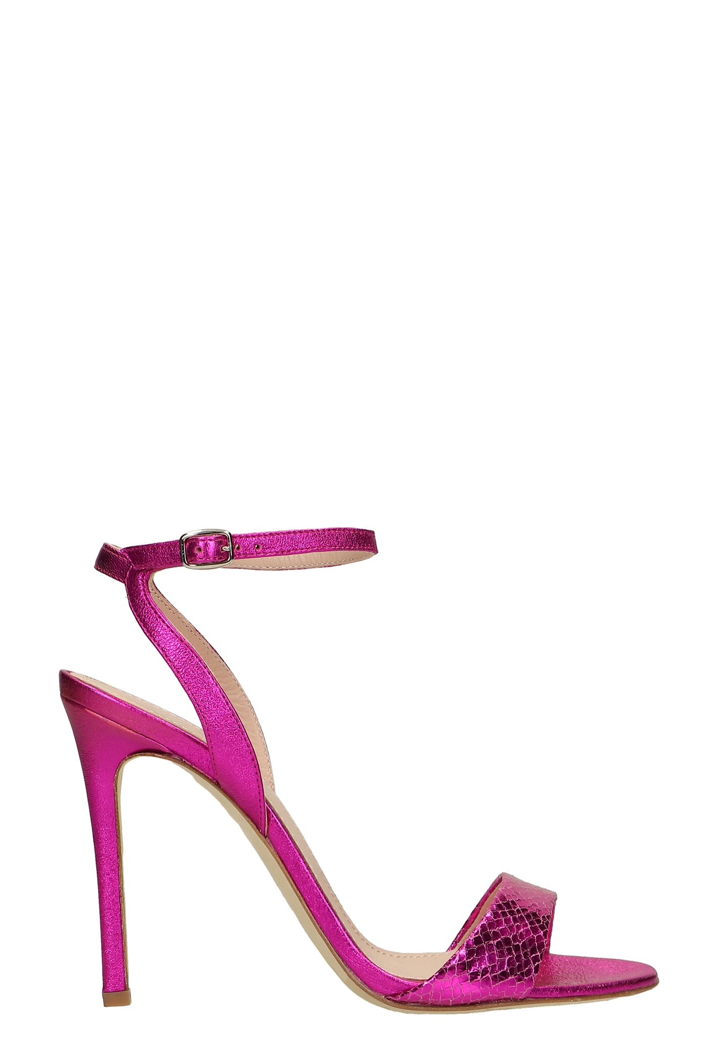 The Seller Sandals In Fuxia Leather