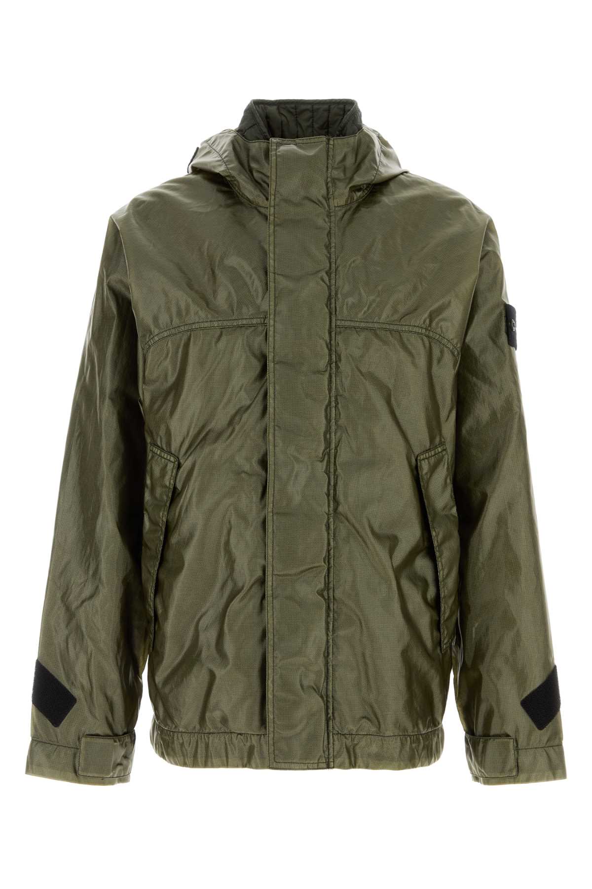 Dark Green Polyester Jacket - Stone Island - Modalova