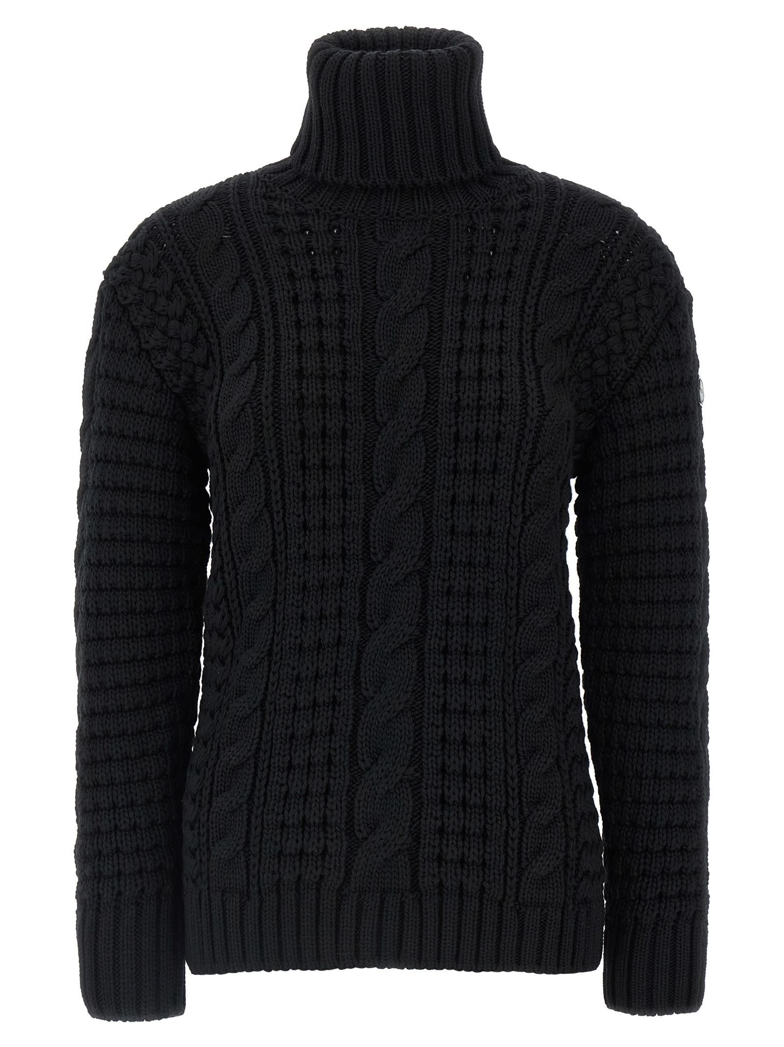 Moncler Genius Moncler X Edward Enninful Tricot Turtleneck Sweater Sweaters And Cardigans Black In Black
