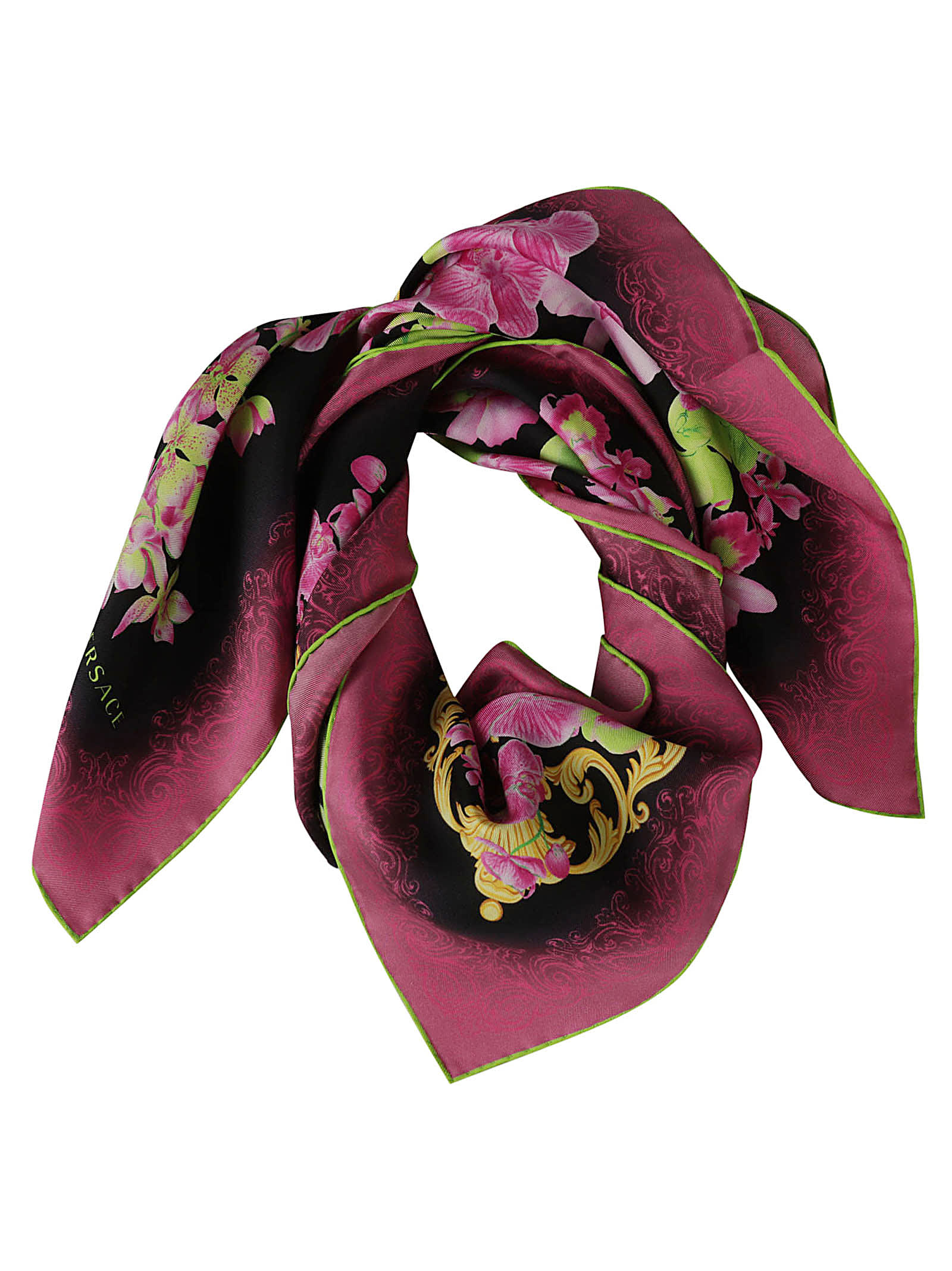 Shop Versace Allover Floral Printed Scarf