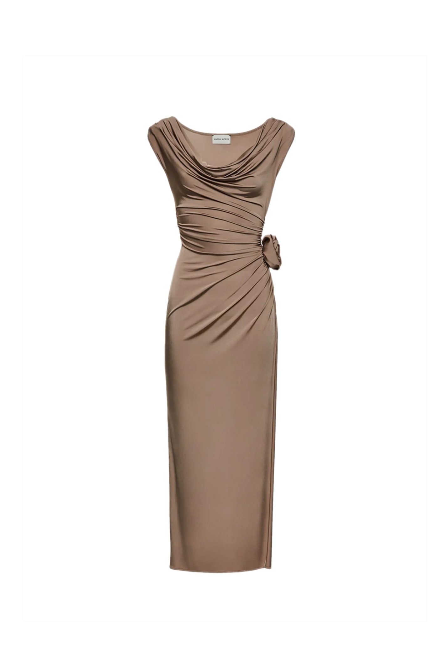 Shop Magda Butrym Long Dress In Beige