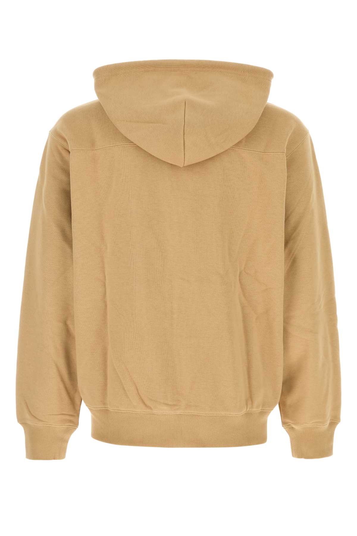 CARHARTT BEIGE COTTON BLEND HOODED ELDON SWEAT JACKET