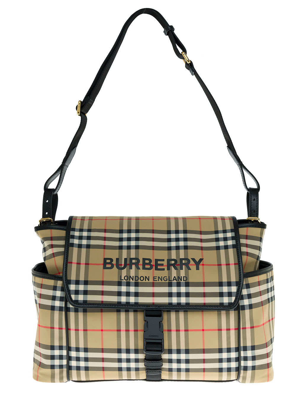 Burberry Kids Vintage Check Nylon Crossbody Bag With Logo Print