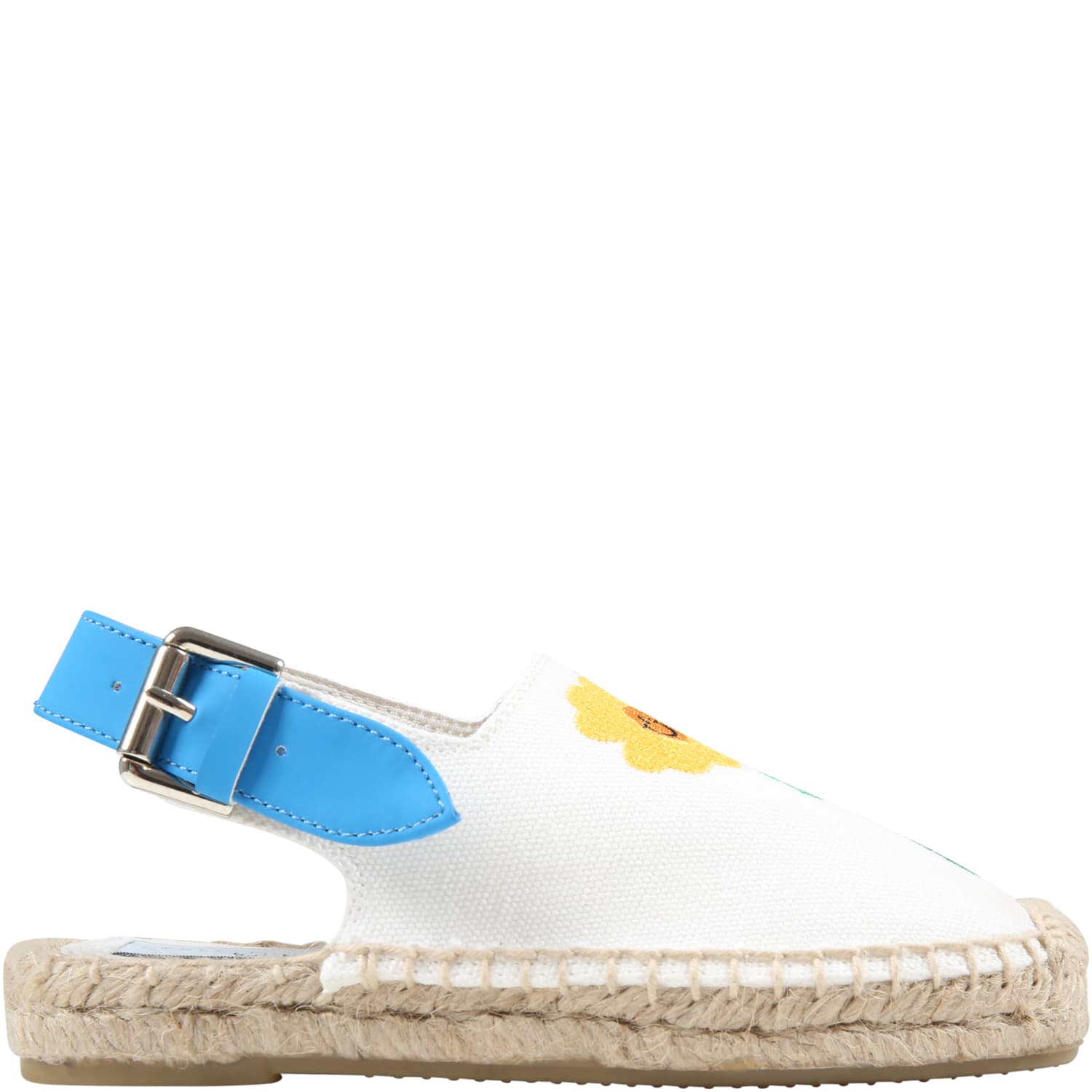 Stella McCartney Kids White Espadrilles For Girl With Flower And Strawberry