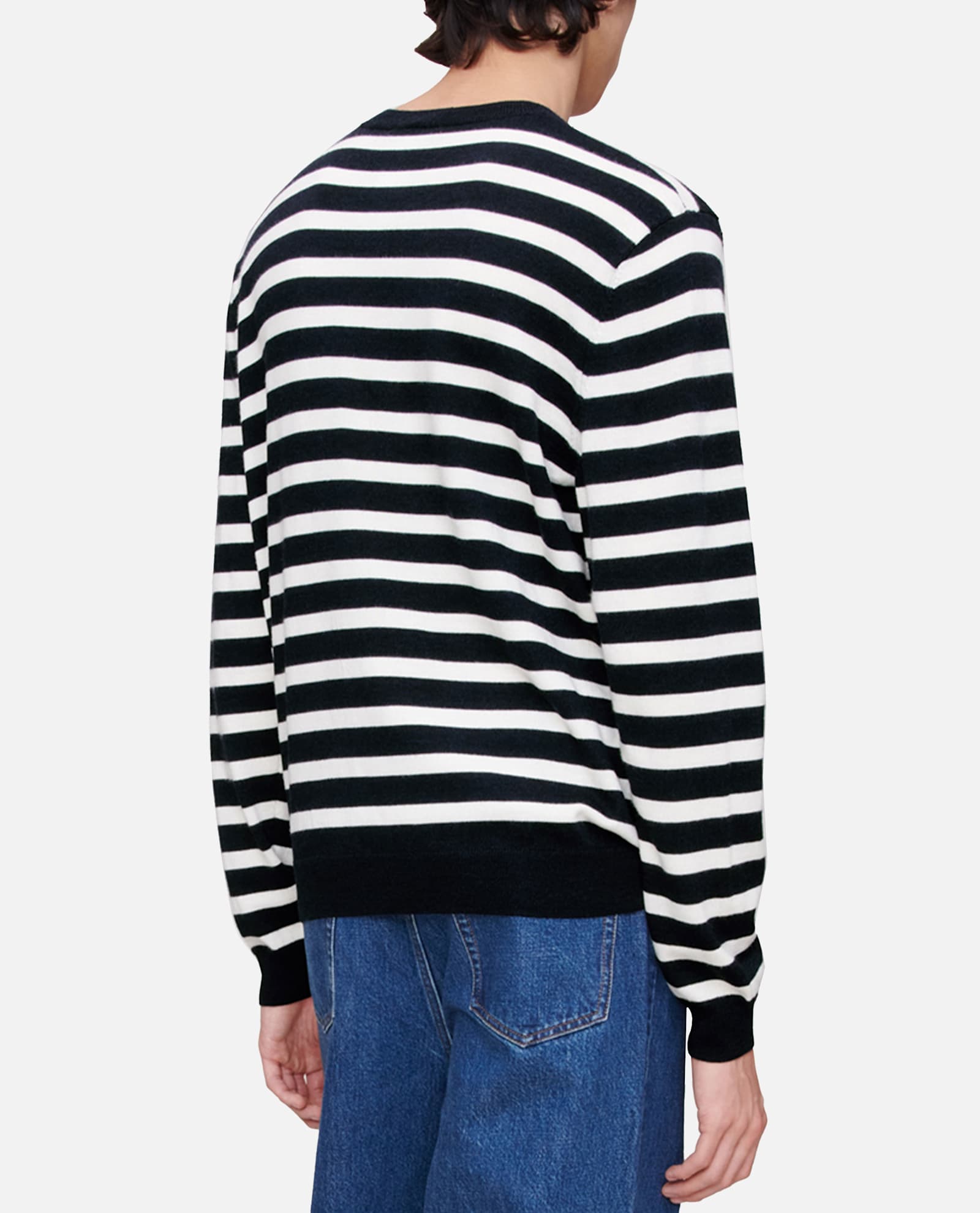 Apc A.p.c. Matthias Stripe Wool Sweater In Black