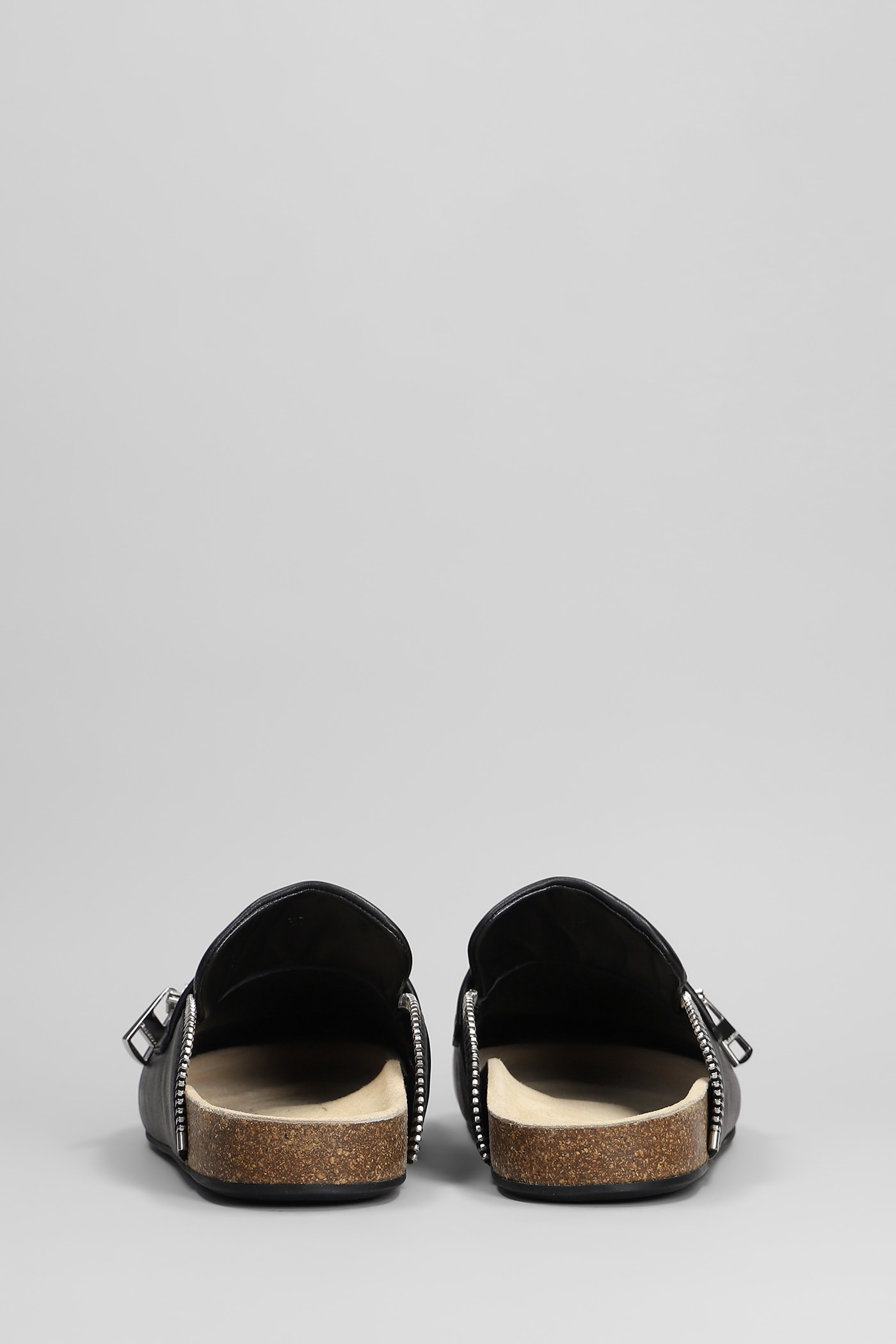 Jw Anderson Biker Loafer Slipper-mule In Black Leather In Black