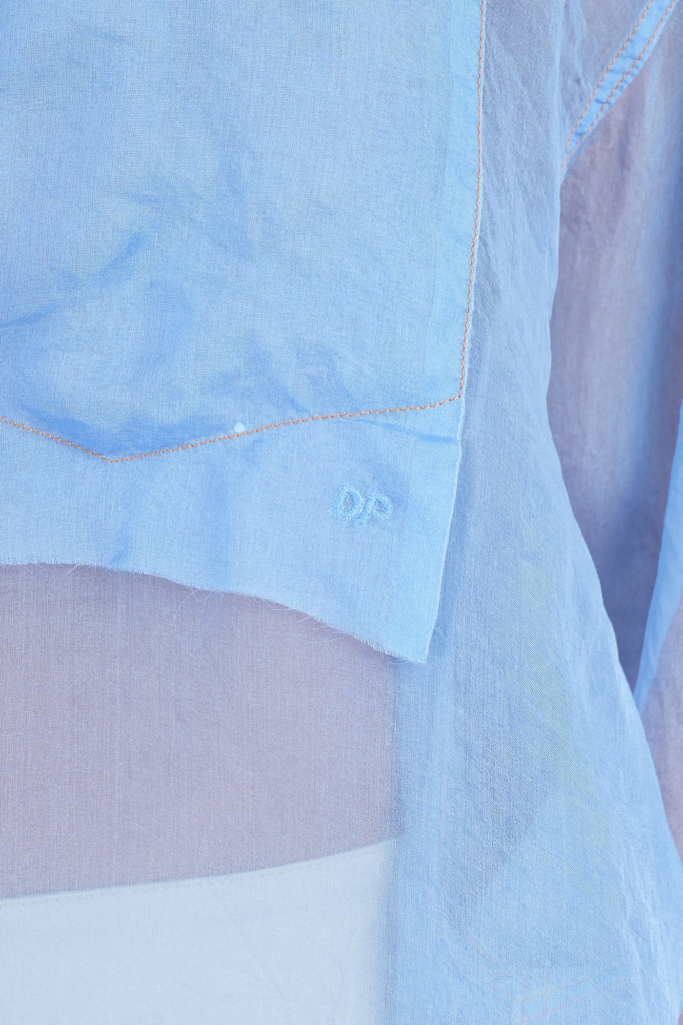 Shop Darkpark Nathalie Shirt In Cyan Silk