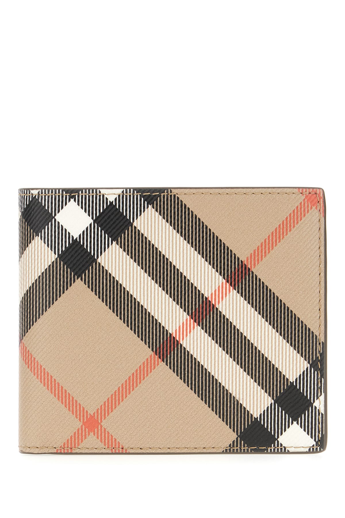 Shop Burberry Printed Fabric Wallet In Sand