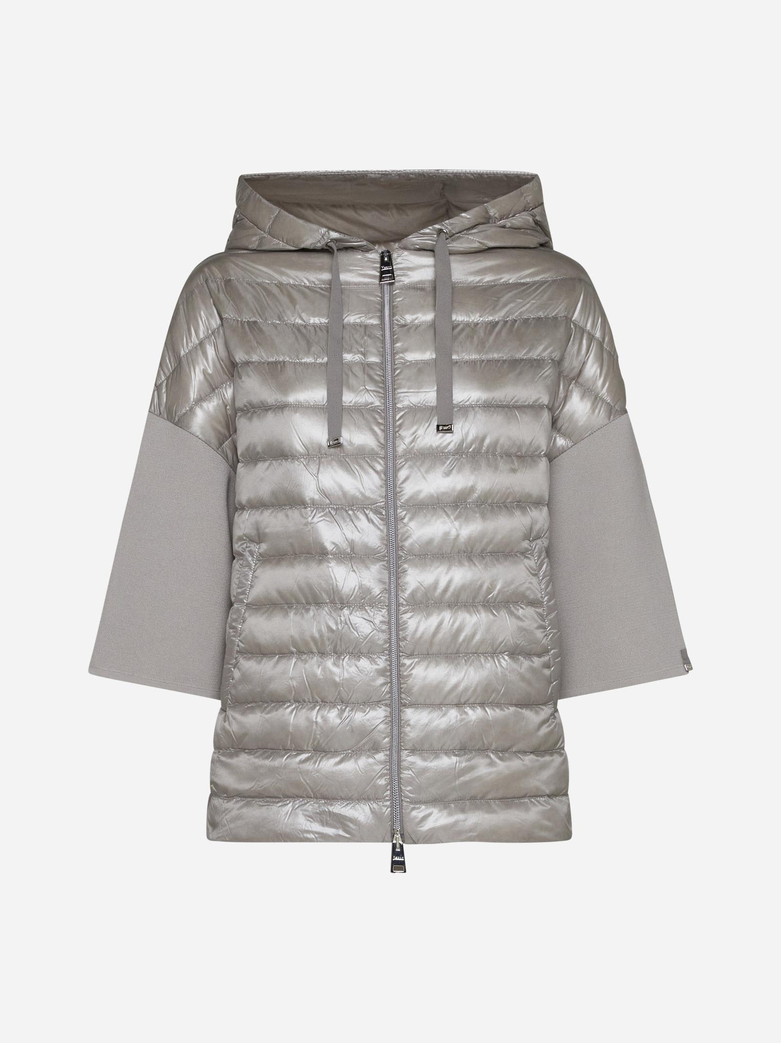 Shop Herno Hooded Quilted Nylon Down Jacket In Ice