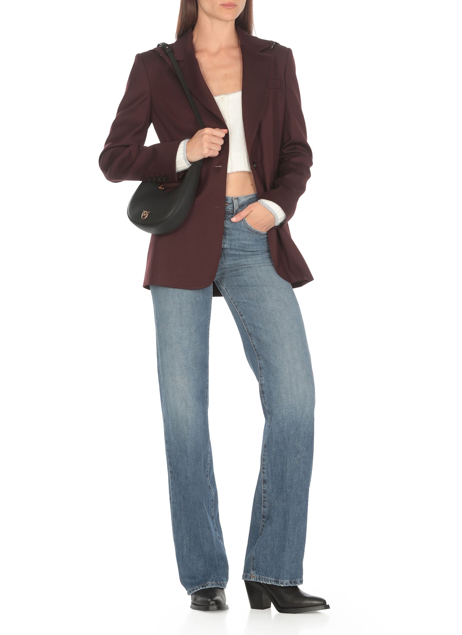 Shop Pinko Cortez Blazer In Bordeaux