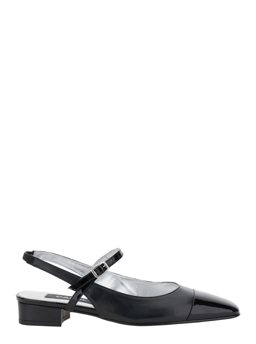 oceano Black Slingback Ballet Shoes In Leather Woman