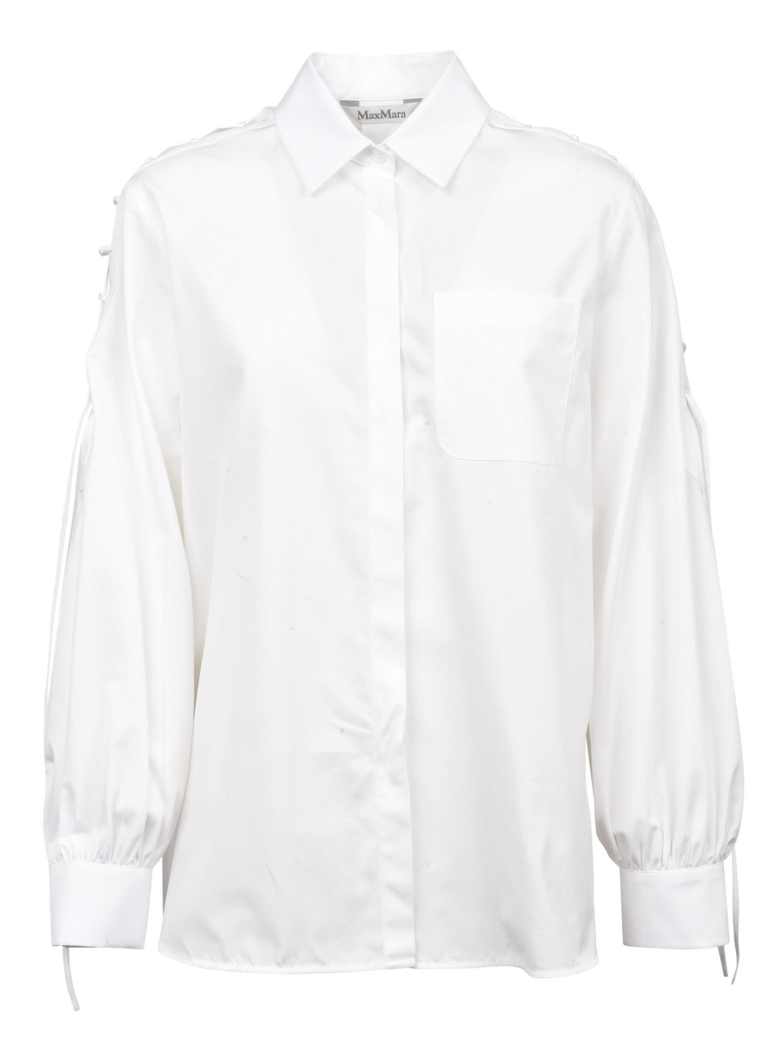 Max Mara Long-sleeved Shirt In White