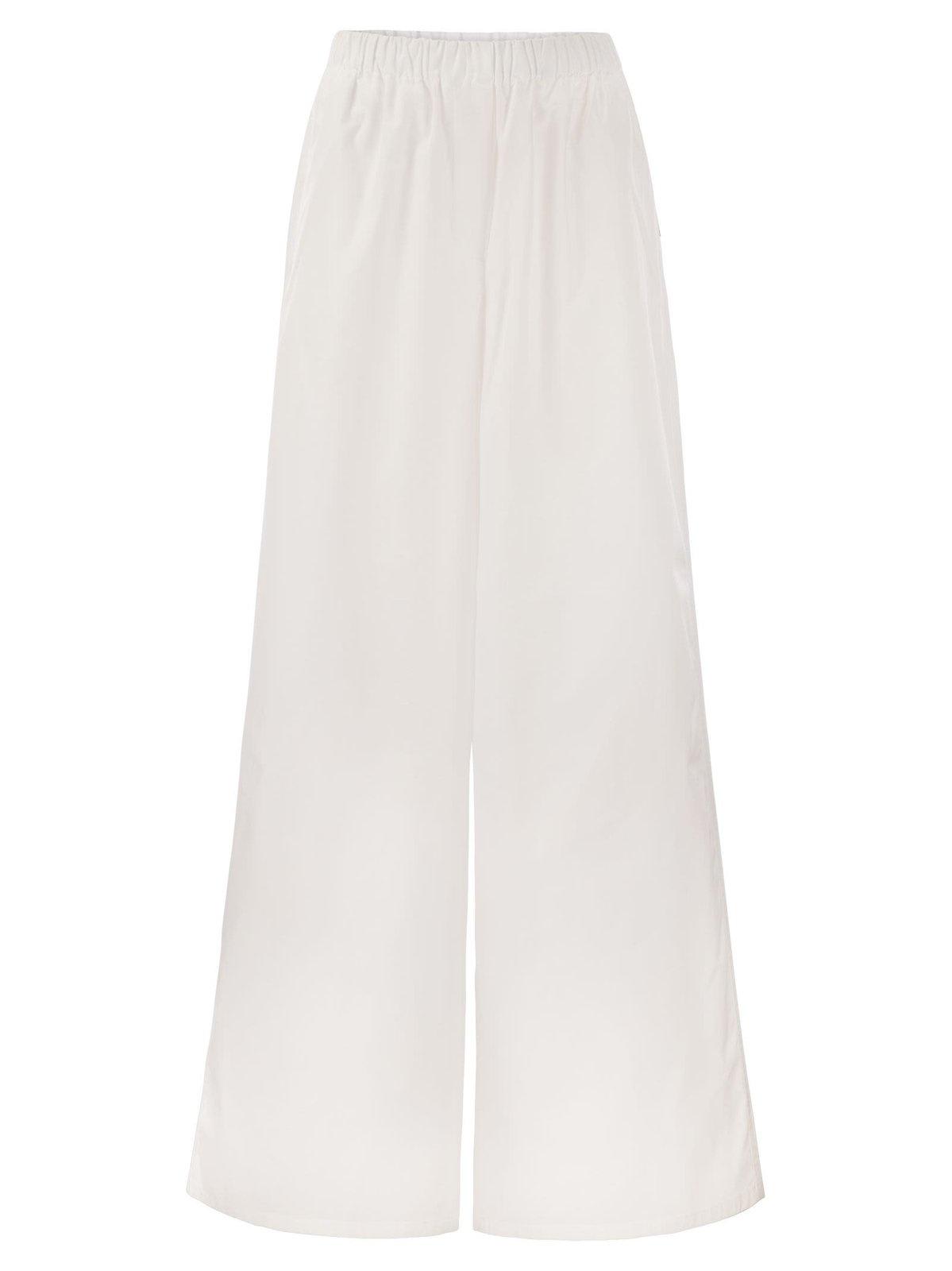 Shop Max Mara High Waisted Wide-leg Trousers In White