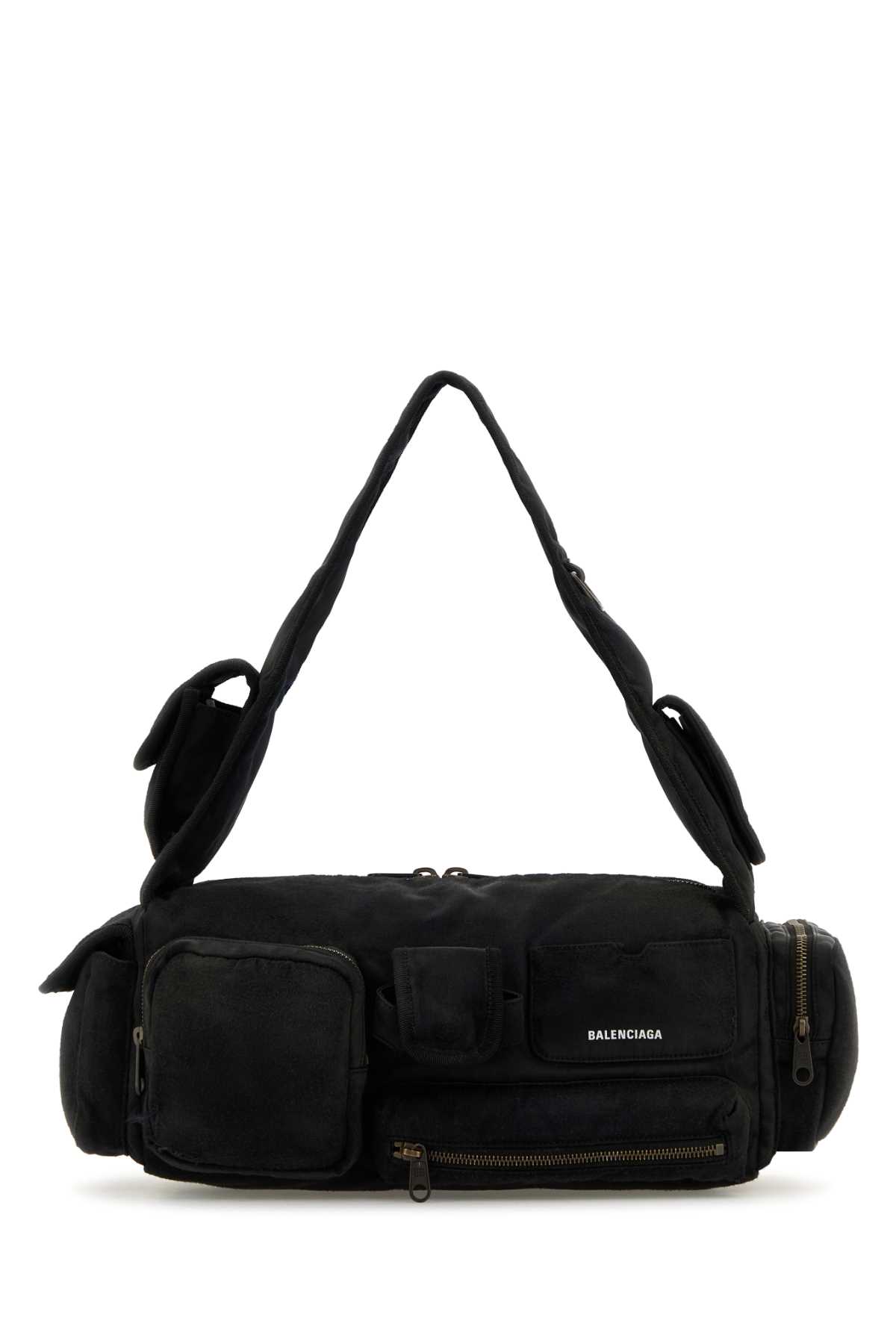 Shop Balenciaga Black Nylon Superbusy S Shoulder Bag