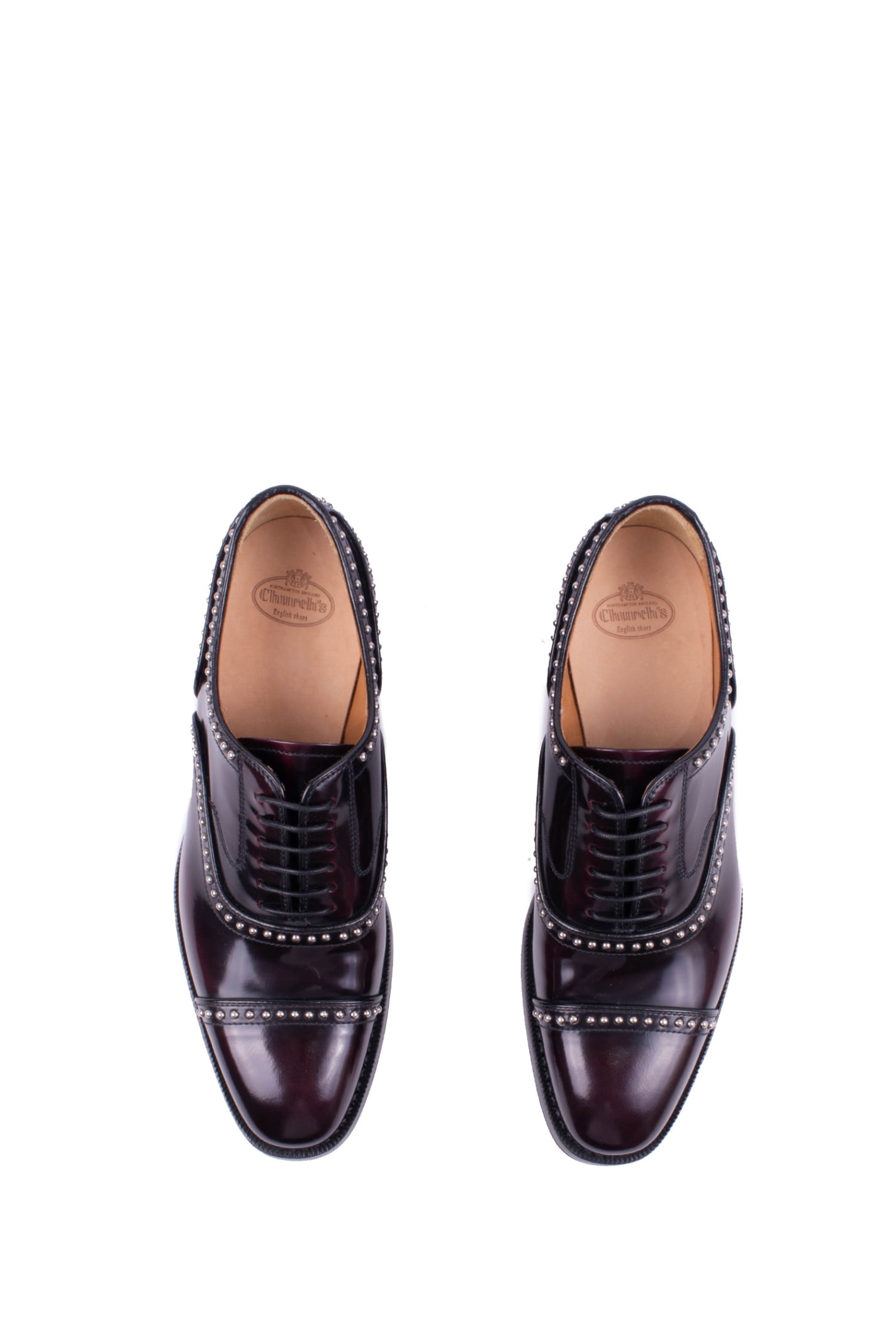 Shop Church's Leather Lace-up In Bordeaux