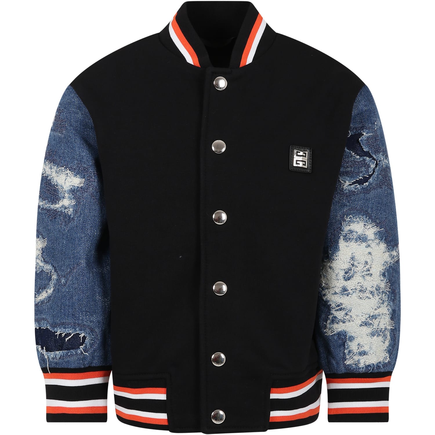 GIVENCHY MULTICOLOR BOMBER JACKET FOR BOY WITH LOGO AND 4G PATTERN