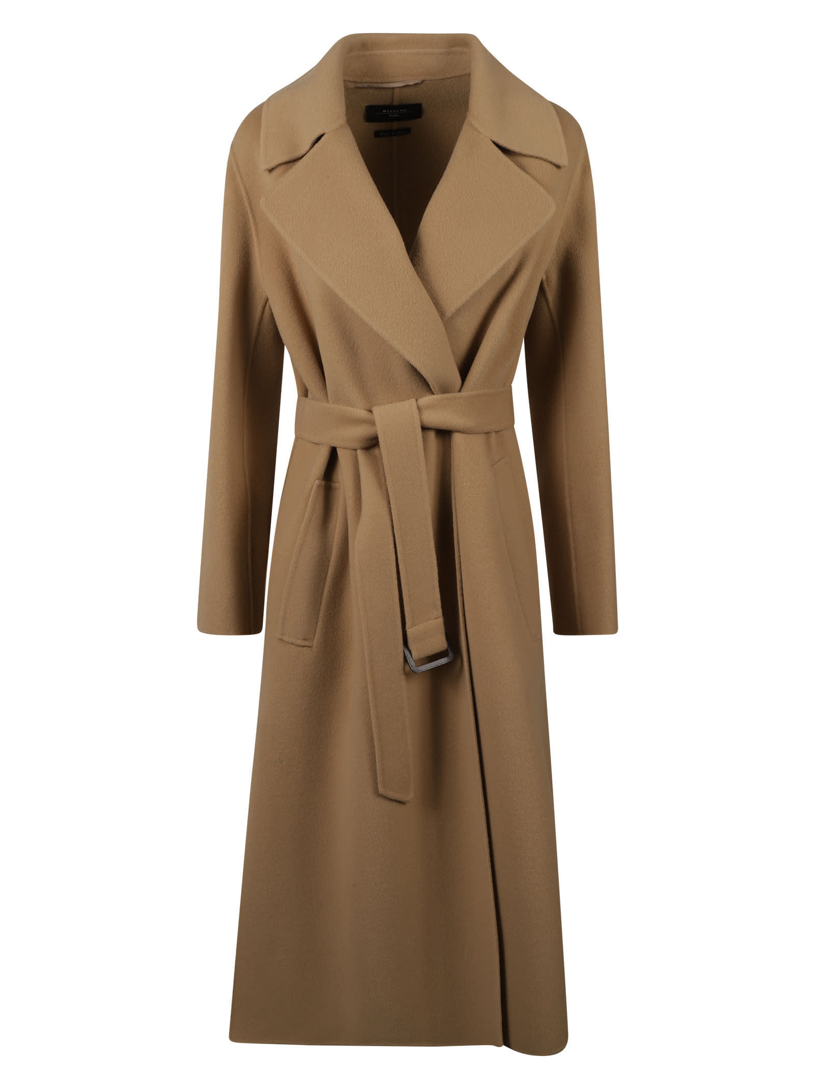 Shop Weekend Max Mara Manu Cardi-coat In Beige