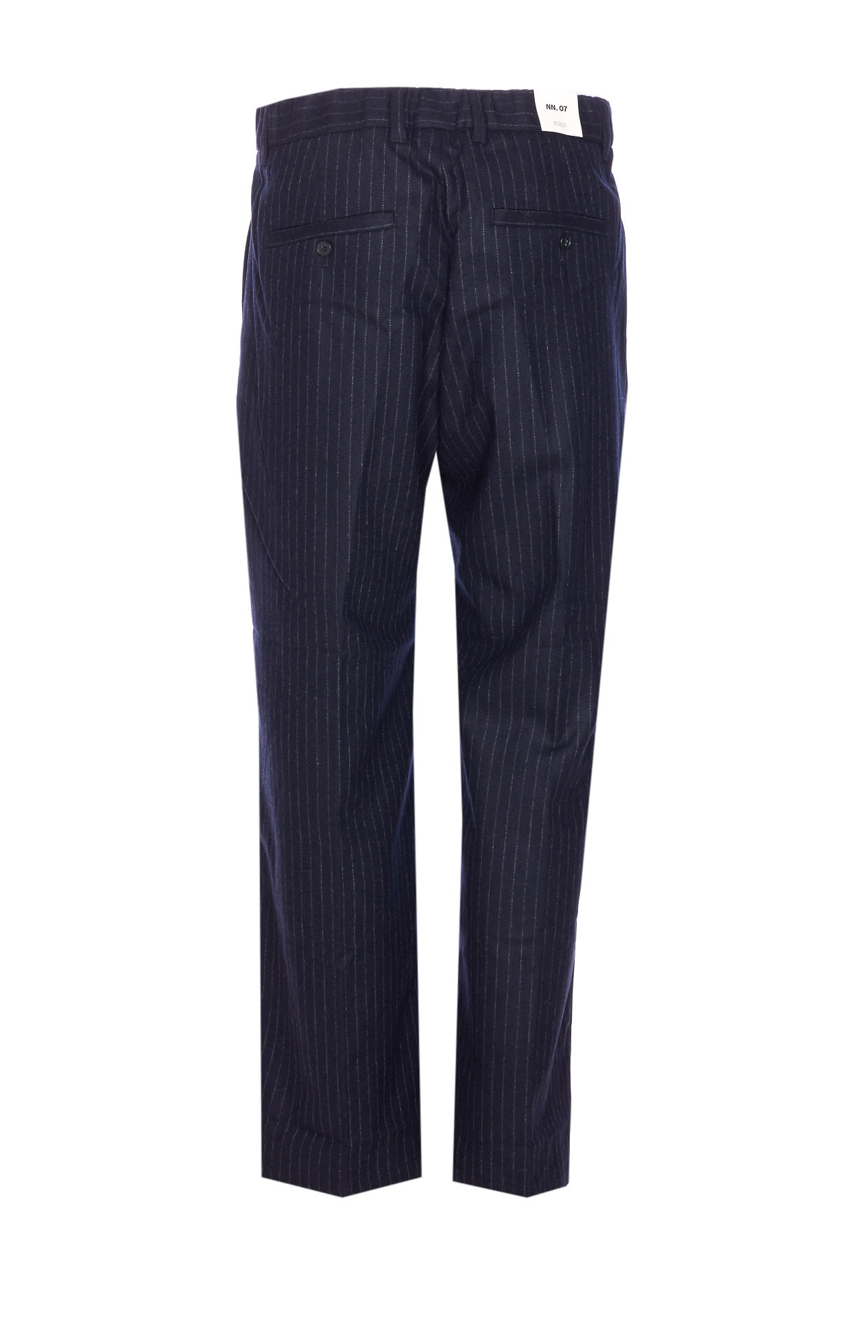 Nn07 Pinstripe-pattern Trousers In Blue