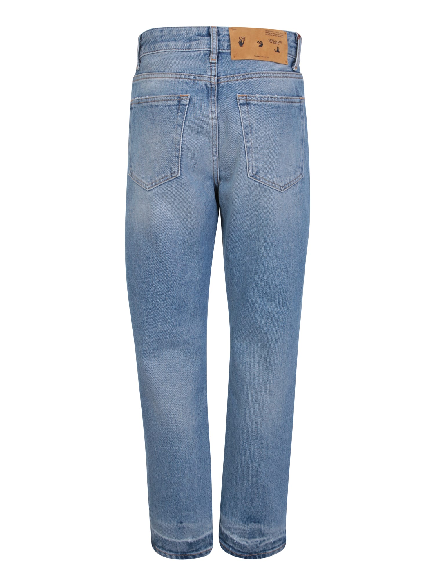 Shop Off-white Straight Jeans In Blue