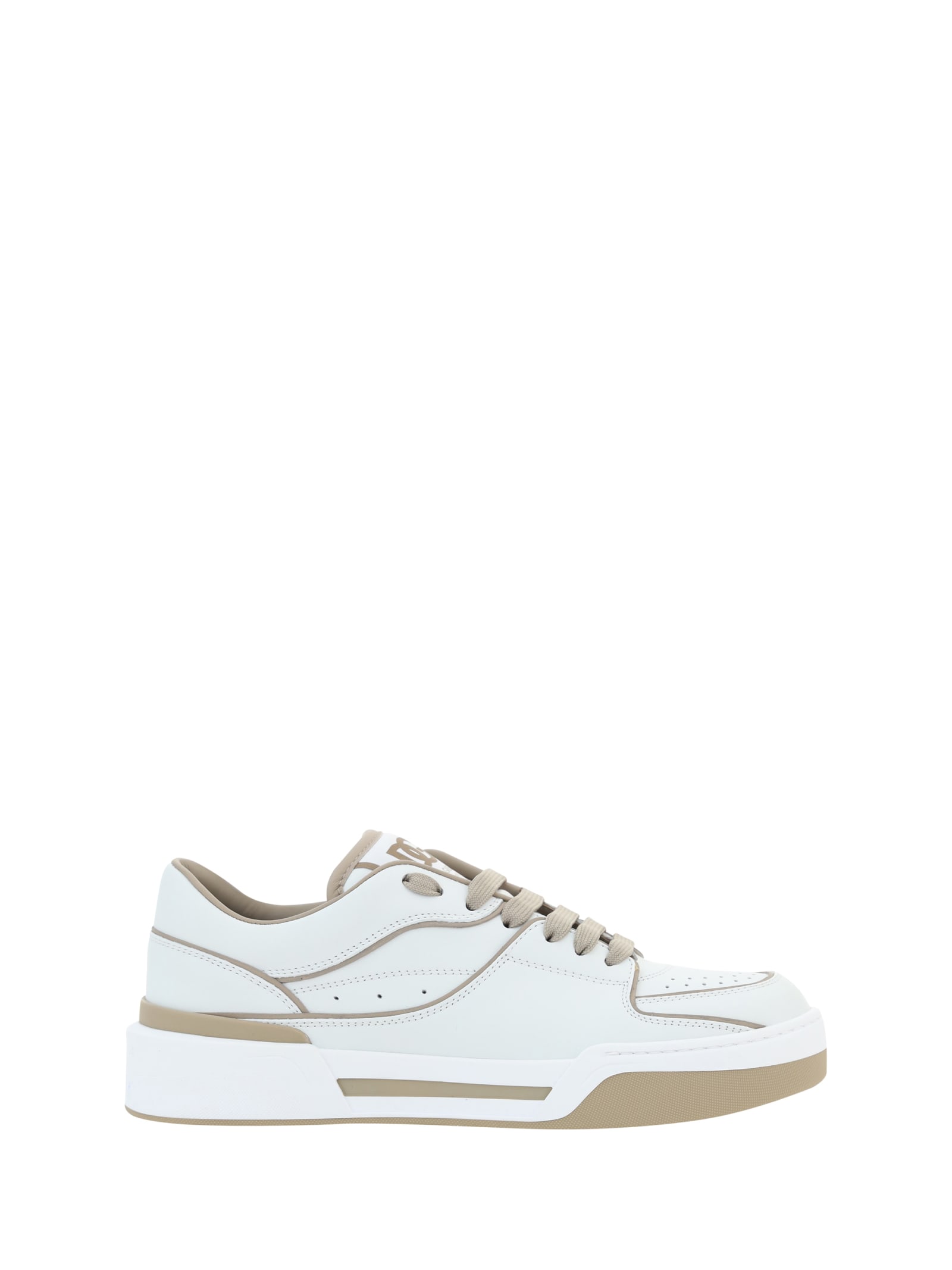 Dolce & Gabbana New Roma White Leather Sneakers In Multicolour