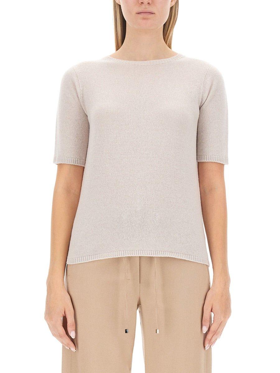 Shop 's Max Mara Crewneck Shortsleeved Jumper In Powder