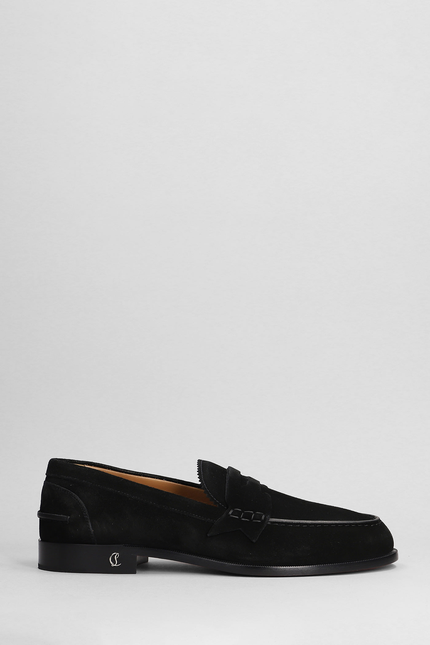 Christian Louboutin No Penny Loafers In Black Suede