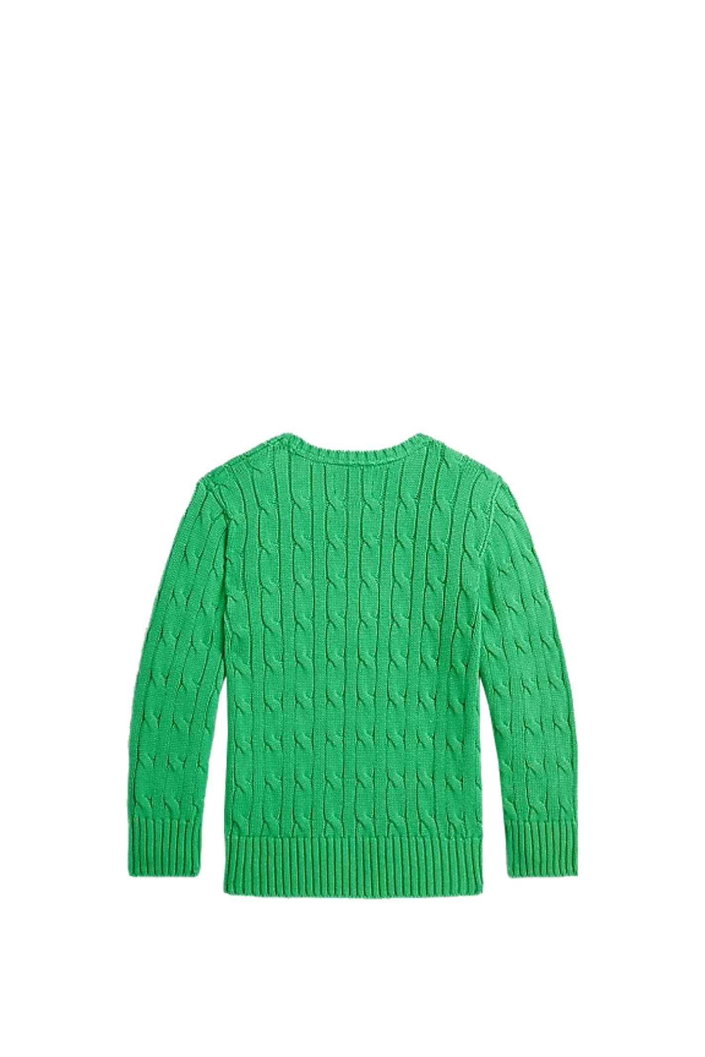 Shop Ralph Lauren Cotton Cable Sweater In Green