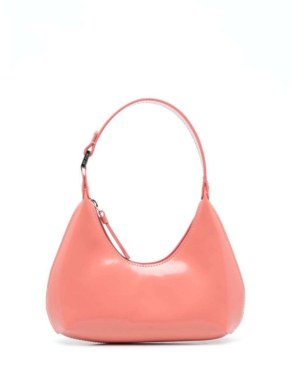 BY FAR Amber Light Pink Handbag In Patent Leather With Adjustable Handle And Zip Closure Woman
