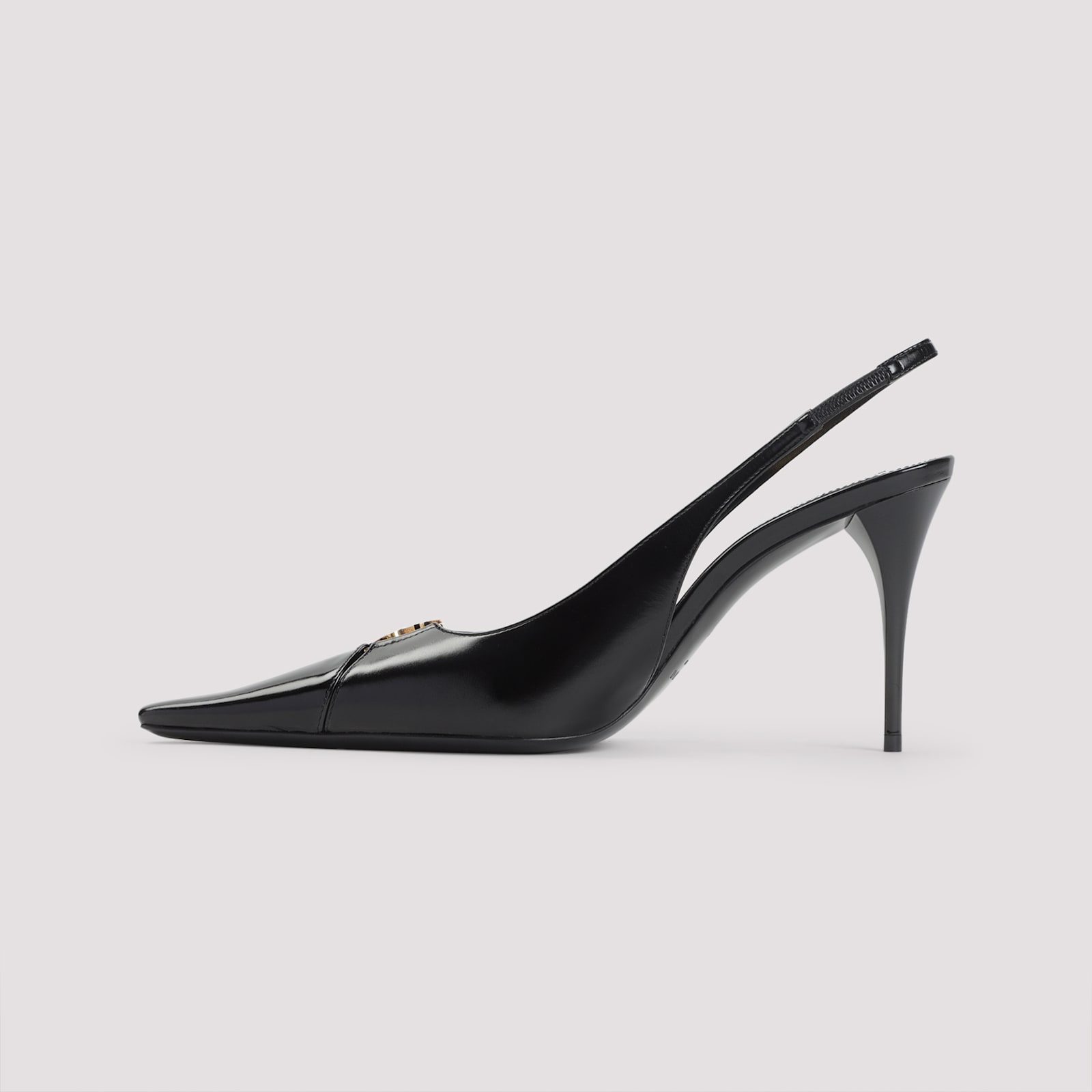 Saint Laurent Women Babylone Breteuil Open Back Pump In Smooth Leather In Black