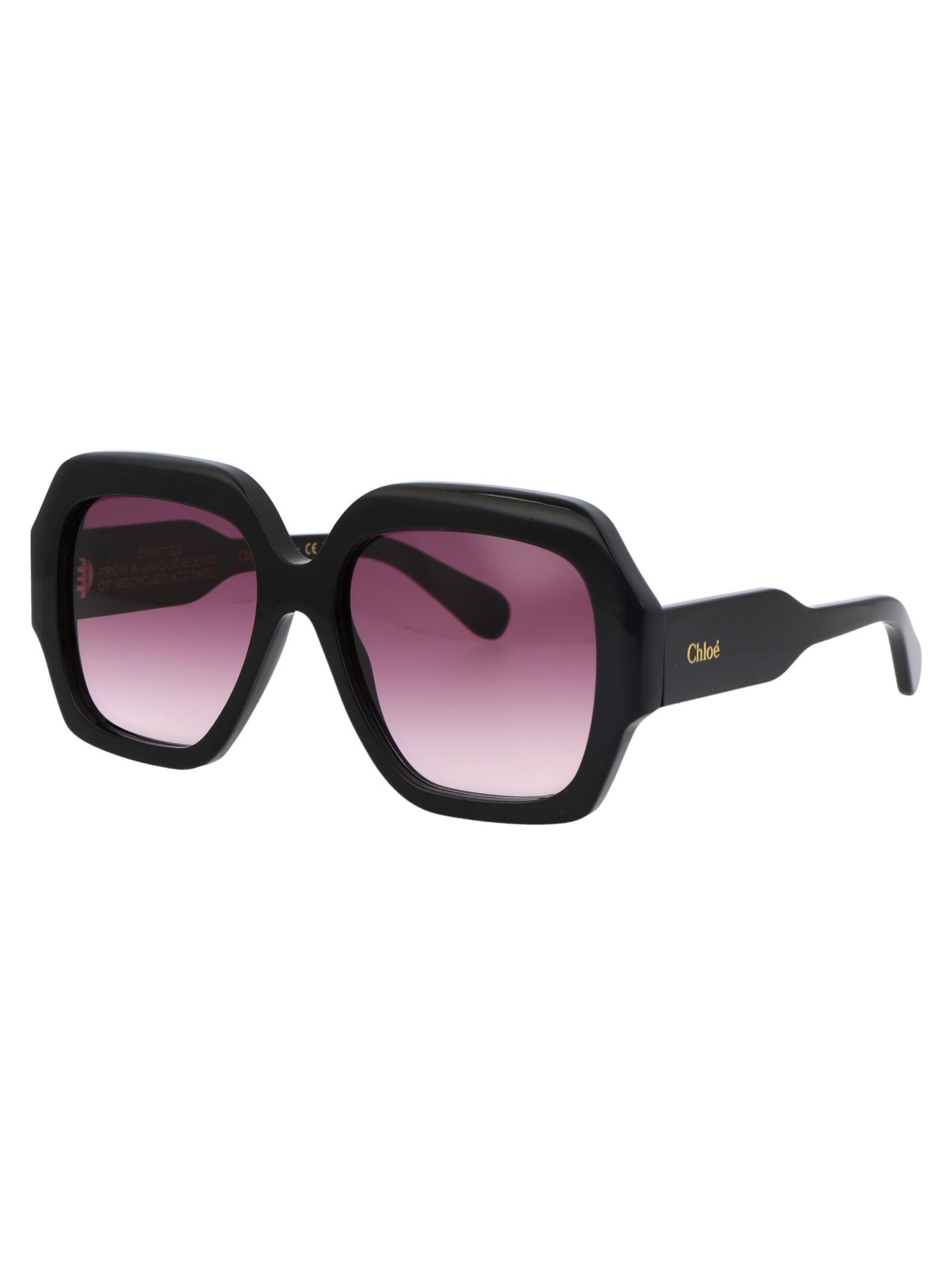 Shop Chloé Ch0154s Sunglasses In 001 Black Black Red
