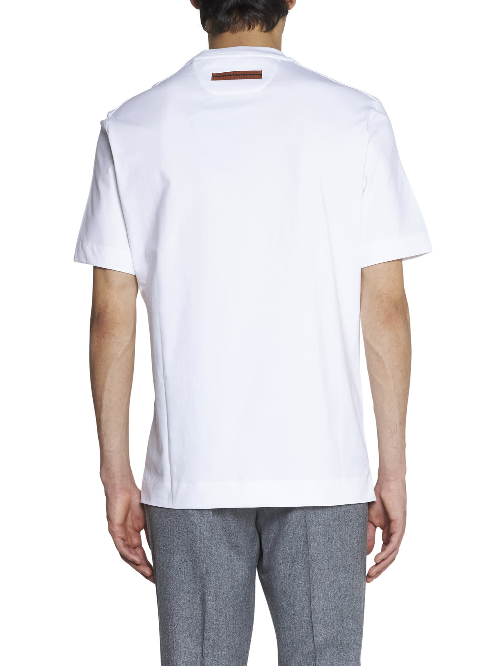 Shop Zegna T-shirt In Bianco Ottico Fantasia