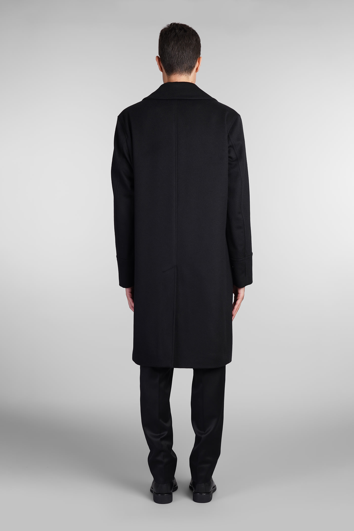 Shop Mackintosh Redford Coat In Black Wool