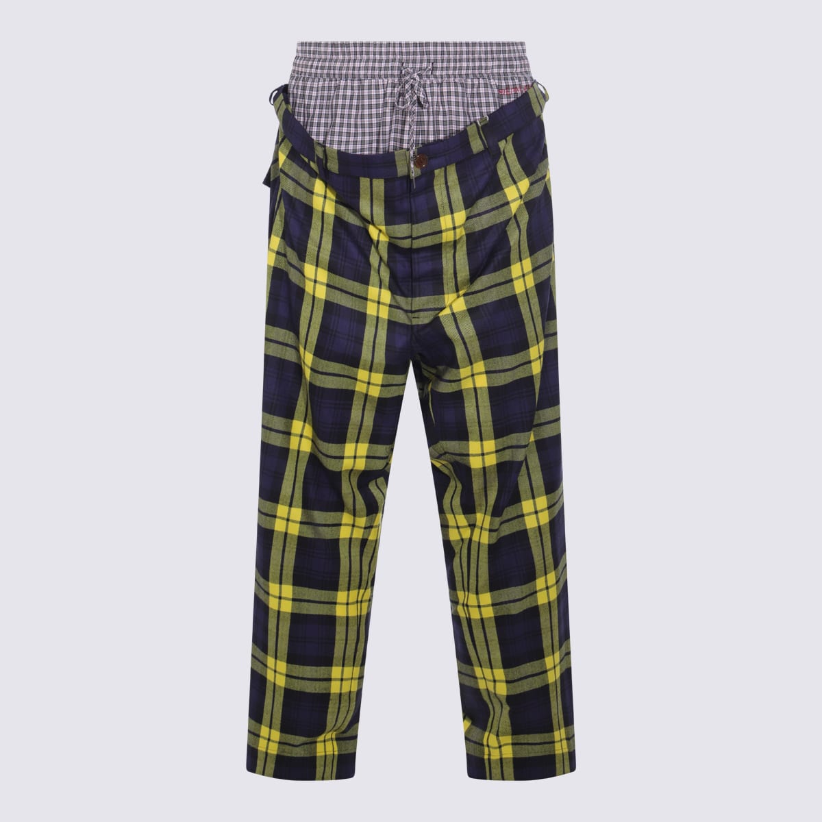 Navy And Yellow Wool Pants