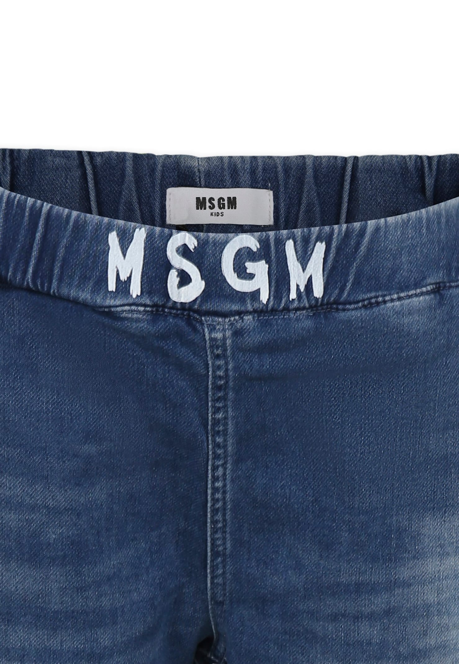 Msgm Logo-print Jeans In Blue