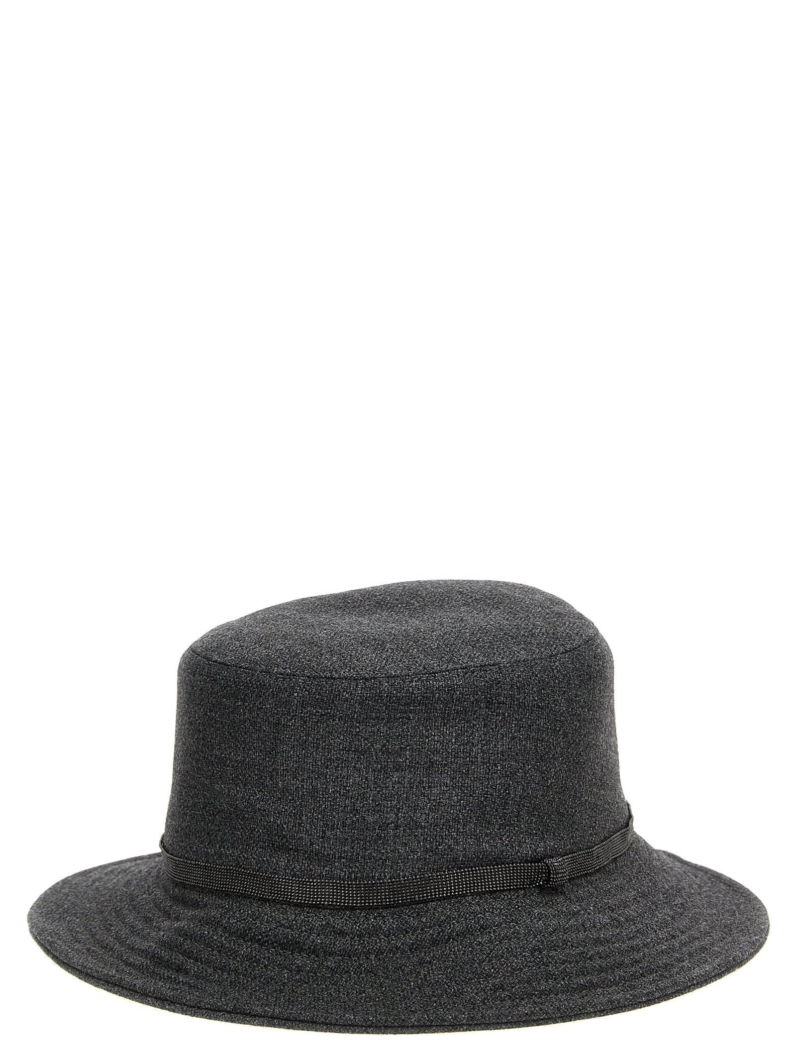 Shop Brunello Cucinelli Monile Hat In Gray