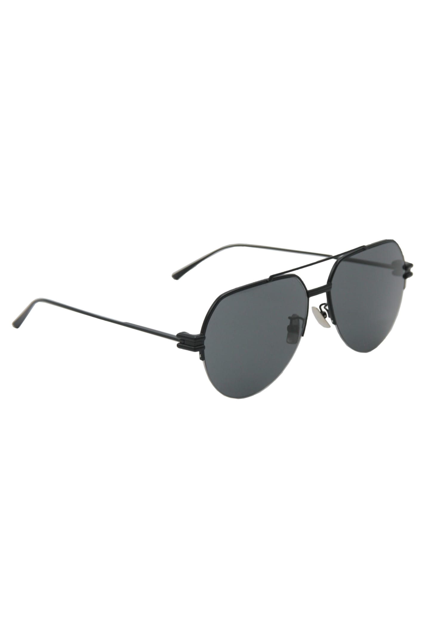 Shop Bottega Veneta Pilot Sunglasses In Black