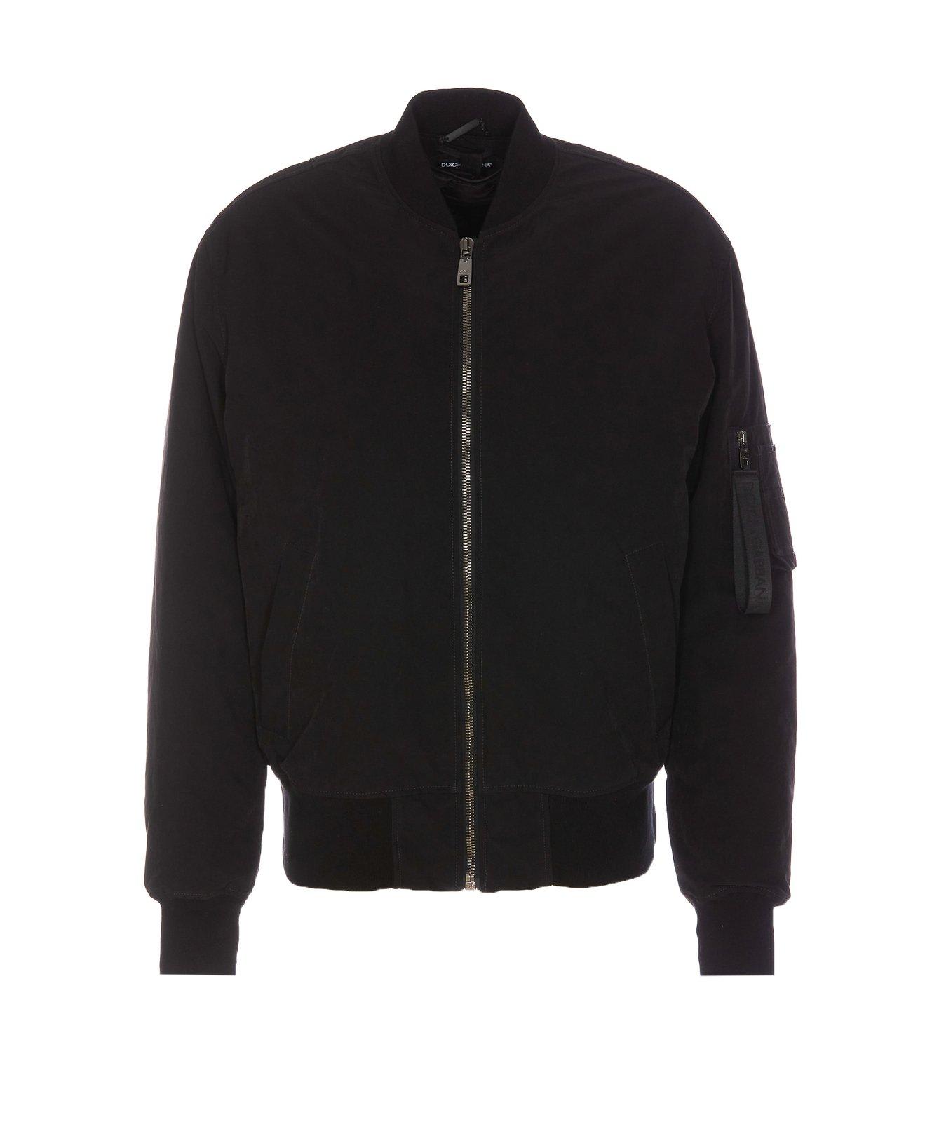 Shop Dolce & Gabbana Zip-up Down Jacket In Black