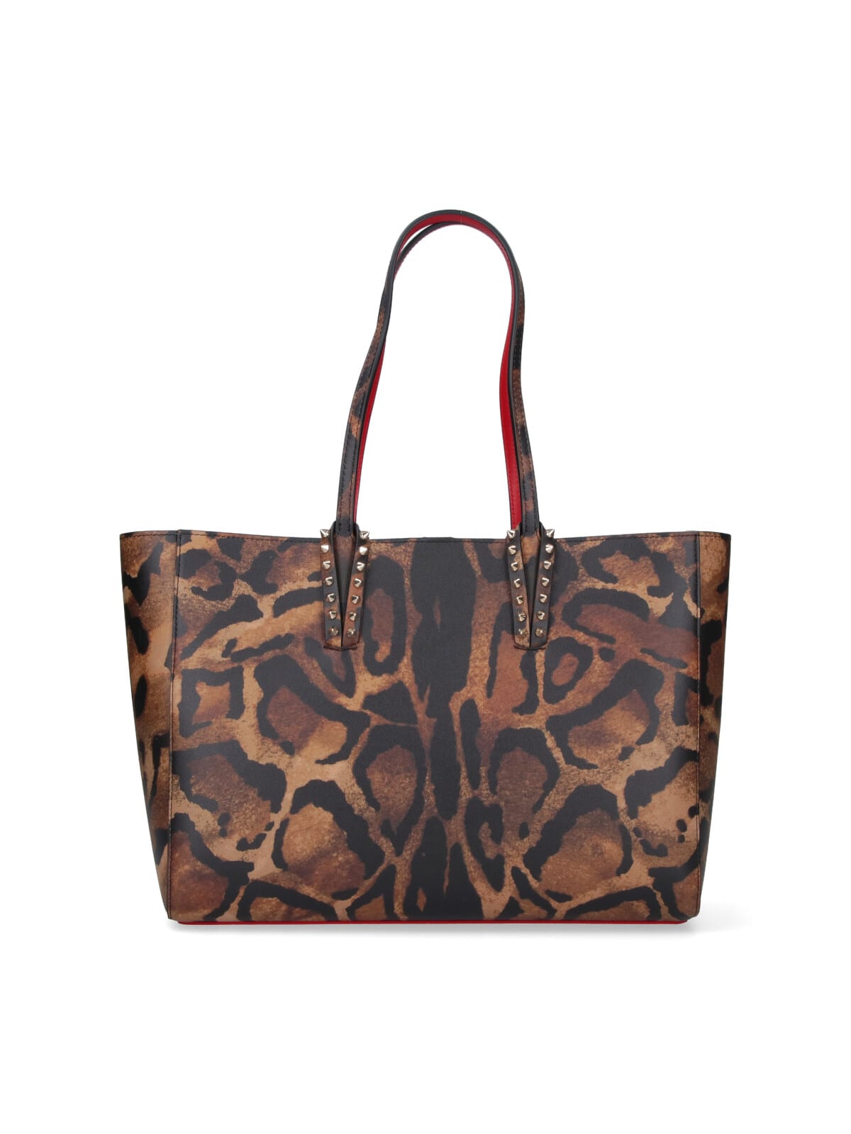 Christian Louboutin Cabata Large Tote Bag In Bengal-print Leather In Brown