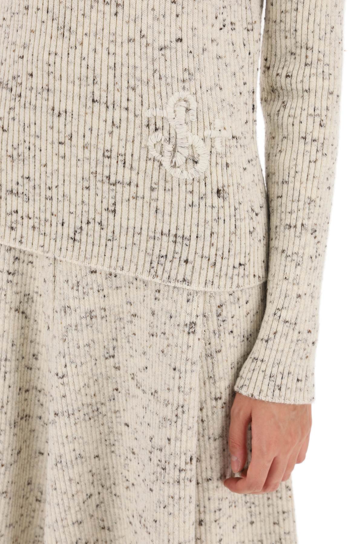 Shop Jil Sander Speckled Wool Sweater In Natural (white)
