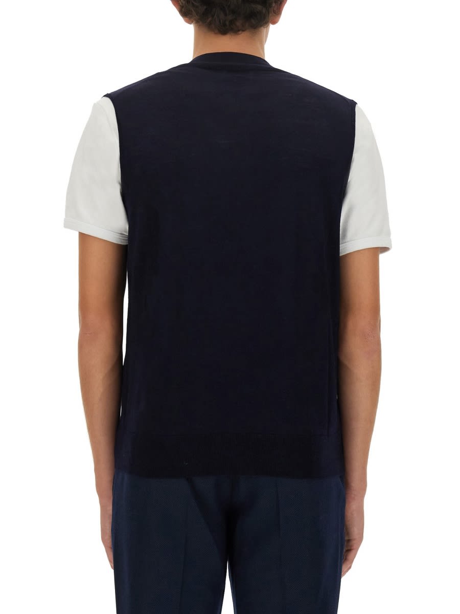 Shop Ballantyne V-neck Vest In Blue