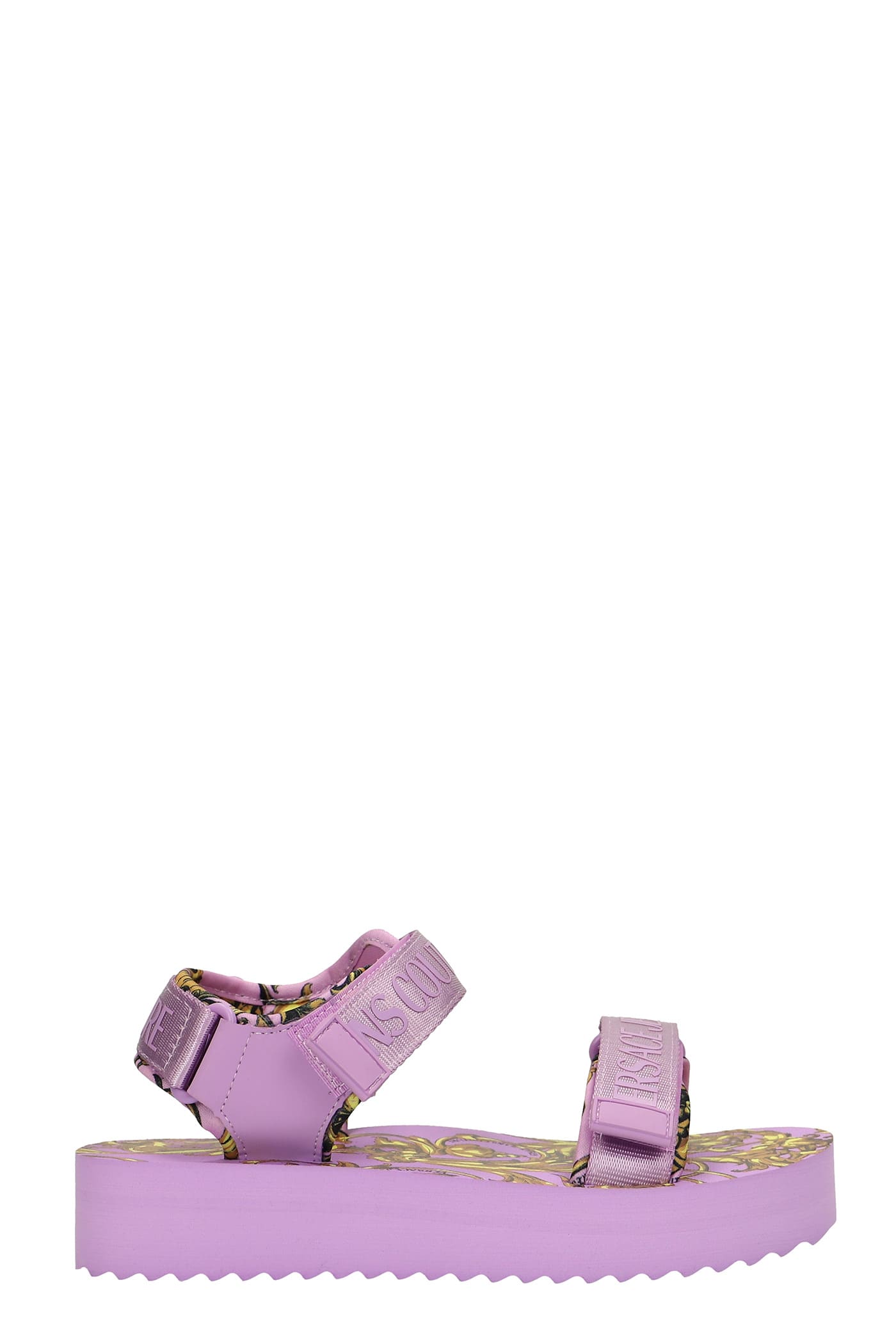 Versace Jeans Couture Flats In Viola Synthetic Fibers