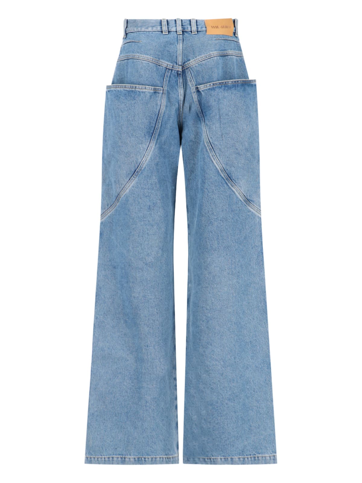 Shop Attico Long Palace Jeans In Blue